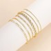 Gold Bracelets for Women Waterproof, 14K Real Gold Jewelry Sets for Women Trendy Thin Dainty Stackab
