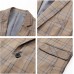 Mens 2 PCS Plaid Suits Slim Formal Suit Checkered Blazer Jacket Pants