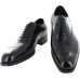 Black Leather Cap Toe Oxford Shoes