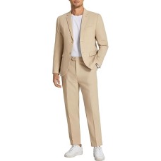 Men 2 Piece Linen Suits Set Casual Lightweight Blazer Jacket Regular Fit Suit Pants