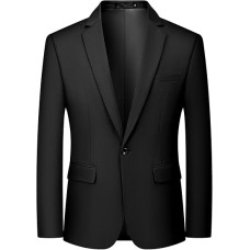 Men's One Button Suit Jacket Elegant Solid Color Blazers Slim Fit Lightweight Sport Coats Blazer