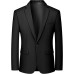 Men's One Button Suit Jacket Elegant Solid Color Blazers Slim Fit Lightweight Sport Coats Blazer