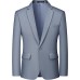 Men's One Button Suit Jacket Elegant Solid Color Blazers Slim Fit Lightweight Sport Coats Blazer