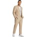 Men 2 Piece Linen Suits Set Casual Lightweight Blazer Jacket Regular Fit Suit Pants