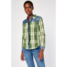 Acid Dye Print Contrast Shirt