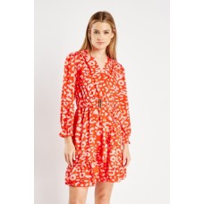 Animal Print Elasticated Belted Dress