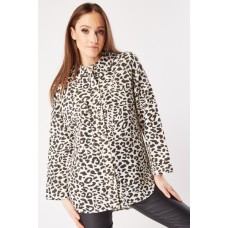 Animal Print Flap Pockets Shirt