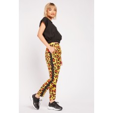 Animal Print Side Striped Trousers