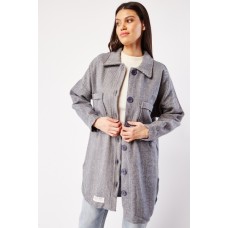Asymmetric Striped Shacket