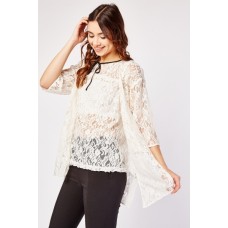 Attached Lace Overlay Top