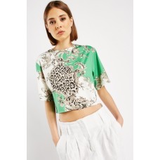 Baroque Print Crop Top