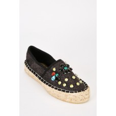 Basket Weave Encrusted Espadrilles