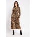 Buckle Belted Leopard Maxi Dress