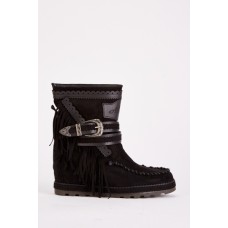 Buckled Suedette Tassel Western Boots