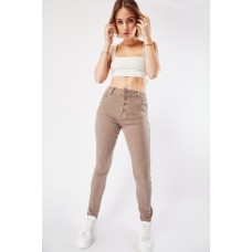 Button Fly Front Skinny Trousers
