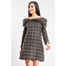 Chain Strap Tweed Dress