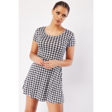 Checked Mini Swing Dress