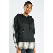 Checkered Contrast Hoodie