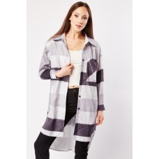 Checkered Dip Hem Shirt