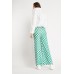 Checkered Flared Leg Elasticated Trousers