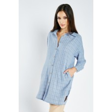 Checkered Long Line Shirt