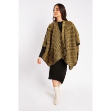 Checkered Woven Poncho