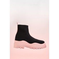 Chunky Sole Knitted Ankle Boots