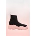 Chunky Sole Knitted Ankle Boots