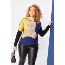 Colour Block Sateen Blouse