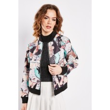 Comic Book Print Bomber Jacket