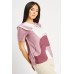 Contrasted Collared Short Sleeve Top