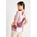 Contrasted Collared Short Sleeve Top