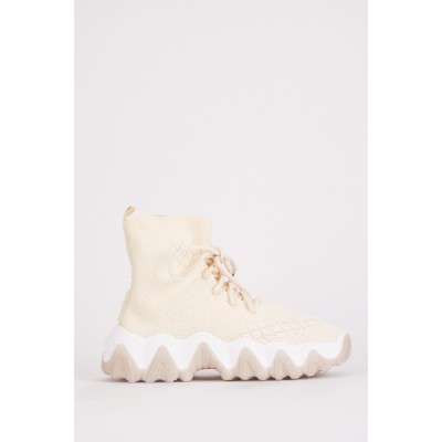 Contrasted Knitted Ankle Boots