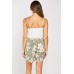 Contrasted Lily Flower Print Shorts
