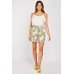 Contrasted Lily Flower Print Shorts