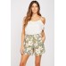 Contrasted Lily Flower Print Shorts