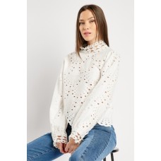 Cotton Crochet Long Sleeve Top