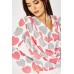 Cowl Neck Heart Print Blouse