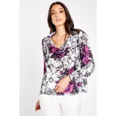 Cowl Neck Printed Blouse