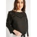 Crochet Insert Tie Up Hem Blouse