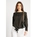 Crochet Insert Tie Up Hem Blouse