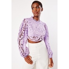 Crochet Long Sleeve Crop Top