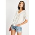Crochet Ruffle Short Sleeve Top