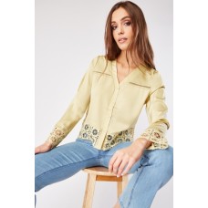 Crochet Trim Buttoned Blouse
