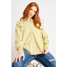 Crochet Trim Buttoned Blouse