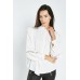 Crochet Trim Ruffle Neck Blouse