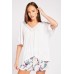 Crochet Trim White Top