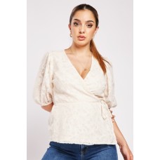 Crochet Wrap Cream Top
