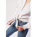 Cropped Tie Up Hem Shirt
