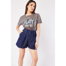Culotte Denim Shorts